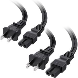 imageCable Matters 2Pack 2 Prong Vizio TV Power Cord Replacement  10ft NEMA 115P to IEC C7 Polarized AC Power Cord for PS2 TV and More6 Feet