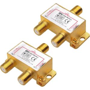 imageCable Matters 2Pack 24 Ghz 4 Way Coaxial Cable Splitter for STB TV Antenna and MoCA Network  All Port Power Passing  Gold Plated and Corrosion Resistant2Way