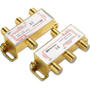 imageCable Matters 2Pack 24 Ghz 4 Way Coaxial Cable Splitter for STB TV Antenna and MoCA Network  All Port Power Passing  Gold Plated and Corrosion Resistant3Way