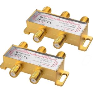 imageCable Matters 2Pack 24 Ghz 4 Way Coaxial Cable Splitter for STB TV Antenna and MoCA Network  All Port Power Passing  Gold Plated and Corrosion Resistant4Way