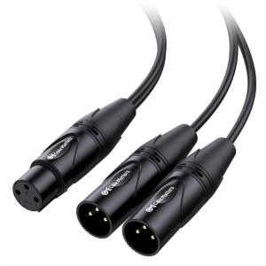 imageCable Matters 2Pack Balanced XLR Splitter Cable  15ft  05m XLR Y Cable 2 Male to 1 Female