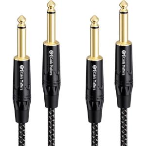 imageCable Matters 2Pack Braided 14 Inch TS to TS Electric Guitar Cable  6ft Guitar CordGuitarAmp CordInstrument Cable for ElectricGuitar Mandolin Bass AMP Keyboard Mixer Equalizer3 ft