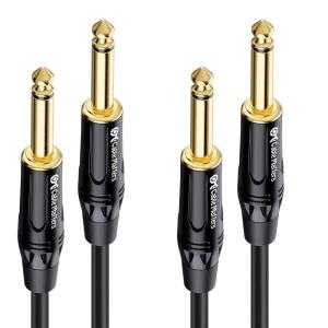 imageCable Matters 2Pack Braided 14 Inch TS to TS Electric Guitar Cable  6ft Guitar CordGuitarAmp CordInstrument Cable for ElectricGuitar Mandolin Bass AMP Keyboard Mixer Equalizer25 ft