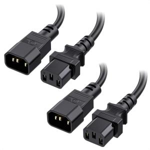 imageCable Matters 2Pack Computer to PDU Power Extension Cord  6ft IEC C14 to IEC C13 PDU Power Cord 10A 18AWG Black3 Feet