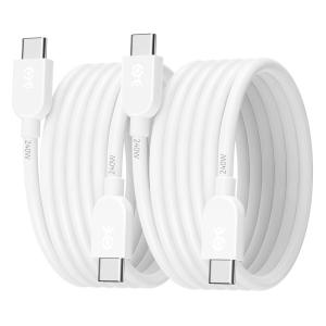 imageCable Matters 2Pack Extreme Flexible 240W USB C Charging Cable  6ft Up to 240W Charging 480Mbps No Video Support USB C Charger Cable for MacBook Pro iPadPro Dell XPS Surface Pro BlackWhite