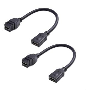 imageCable Matters 2Pack HDMI Keystone Jack Pigtail Cable in Black  8 Inches