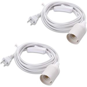 imageCable Matters 2Pack Hanging Light Cord with Switch  15ft Pendant Light Cord with Plug BlackWhite