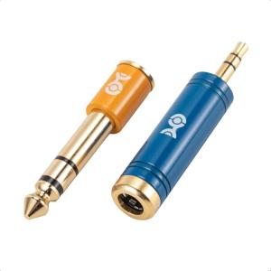 imageCable Matters 2Pack Headphone Adapter Kit with 14 to 35mm Adapter and 35mm to 14 Converter in Blue and Orange