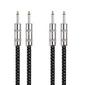 imageCable Matters 2Pack Premium Braided 12 AWG 14 Inch Speaker Cable 6 ft with 635mm TS Connector3 ft