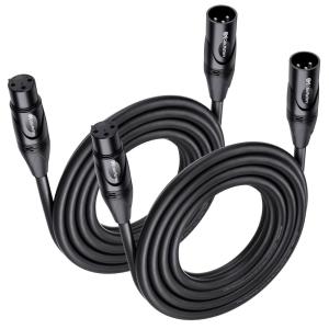 imageCable Matters 2Pack Premium XLR to XLR Cables  6ft Male to Female Microphone Cable OxygenFree Copper OFC Mic Cord Black15 Feet