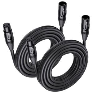 imageCable Matters 2Pack Premium XLR to XLR Cables  6ft Male to Female Microphone Cable OxygenFree Copper OFC Mic Cord Black20 Feet