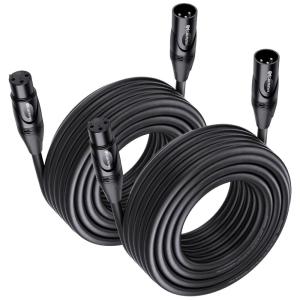 imageCable Matters 2Pack Premium XLR to XLR Cables  6ft Male to Female Microphone Cable OxygenFree Copper OFC Mic Cord Black35 Feet