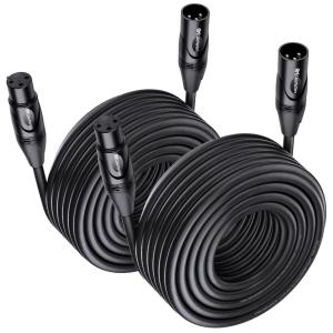 imageCable Matters 2Pack Premium XLR to XLR Cables  6ft Male to Female Microphone Cable OxygenFree Copper OFC Mic Cord Black50 Feet