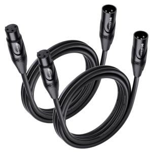 imageCable Matters 2Pack Premium XLR to XLR Cables  6ft Male to Female Microphone Cable OxygenFree Copper OFC Mic Cord Black6 Feet