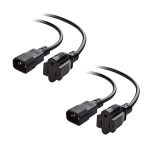 imageCable Matters 2Pack Short Computer Equipment to PDU Power Cord 1 ft Power Cable IEC C14 to NEMA 515R3 Feet