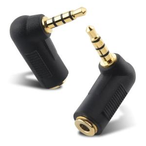 imageCable Matters 2Pack TRRS Right Angle 35mm Adapter in Black 35mm Right Angle Adapter 90 Degree 35mm Adapter 90 Degree Audio Adapter