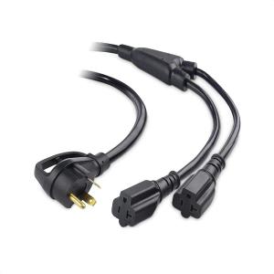 imageCable Matters 3 Prong 30 Amp Male to 20 Amp Female Adapter for Generator  25ft NEMA TT30P to 2X 520R 30AMP to 110 Adapter Splitter