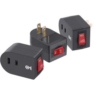 imageCable Matters 3Pack 2 Prong Outlet Switch ON Off Plugin Switch for Outlet WhiteBlack