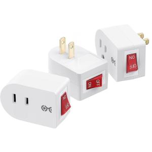 imageCable Matters 3Pack 2 Prong Outlet Switch ON Off Plugin Switch for Outlet WhiteWhite