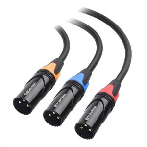 imageCable Matters 3Pack ColorCoded Premium Shielded XLR Cables  6ft OxygenFree Copper OFC XLR Microphone Cable Male to Female Black10 Feet