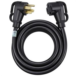 imageCable Matters 4 Prong 50 AMP RV Extension Cord 25 ft with EasyGrip Handles 68 AWG NEMA 1450 Extension Cord Compatible with Tesla ChargerEV Charger  J1772 Charger NEMA 1450P to 1450R25 Feet