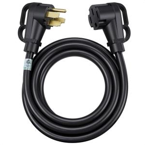 imageCable Matters 4 Prong 50 AMP RV Extension Cord 25 ft with EasyGrip Handles 68 AWG NEMA 1450 Extension Cord Compatible with Tesla ChargerEV Charger  J1772 Charger NEMA 1450P to 1450R15 Feet