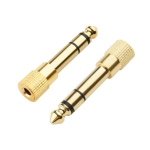 imageCable Matters 5Pack 14 to 18 Headphone Adapter 635mm to 35mm Adapter Male to Female Gold Plated Stereo Headphone 35mm to 14 Adapter2Pack