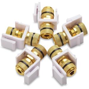 imageCable Matters 5Pack Banana Jack Binding Post Keystone Jack Inserts with Black RingBlack