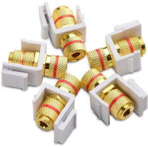 imageCable Matters 5Pack Banana Jack Binding Post Keystone Jack Inserts with Black RingRed