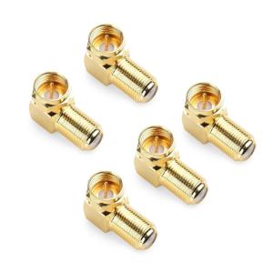 imageCable Matters 5Pack Gold Plated Right Angle FType Coaxial RG6 Adapter