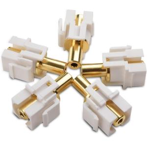 imageCable Matters 5Pack GoldPlated 35mm TRS Keystone Jack Inserts in White