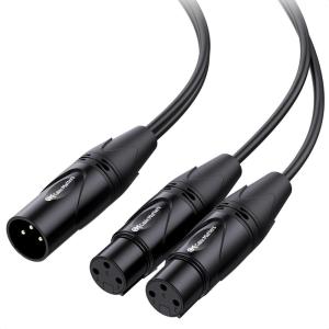 imageCable Matters Balanced XLR Splitter Cable  15ft  05m Male to 2 Female XLR Y Cable Microphone Splitter 1 Male to 2 Female