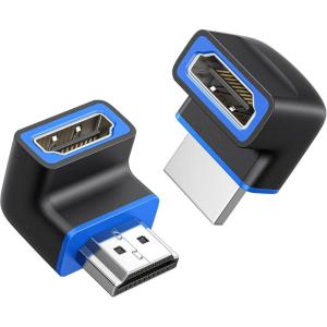 imageCable Matters ComboPack 48Gbps 8K Right Angle HDMI 21 Adapters with HDR Supports 8K60Hz  4K240Hz 270 Degree and 90 Degree HDMI Adapter Male to Female Black