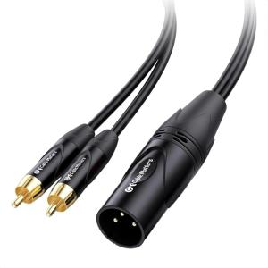 imageCable Matters Dual RCA to XLR Stereo Audio Splitter Cable 6 ft  18m XLR to Dual RCA Splitter Adapter in Black6 Feet