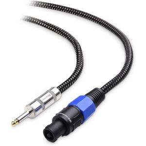 imageCable Matters Premium Braided 12AWG 14 Inch TS to Speaker Cable 6 ft Compatible with Speakon NL4FC Port6 ft