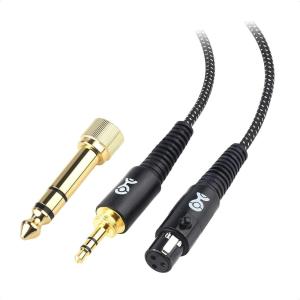 imageCable Matters Premium Braided 35mm to Mini XLR Headphone Cable 4 ft  Compatible with Beyerdynamic DT 1770 Pro DT 1990 Pro AKG K240 K182 K175 K182 K245 K371 and Q701 Headphones