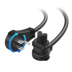 imageCable Matters Replacement Power Cable for Starlink WiFi Router Gen2 with 360 Degree Rotating Flat Plug 3 Prong Power Cord for Starlink Router V2 in Black  6ft  18m15 Feet