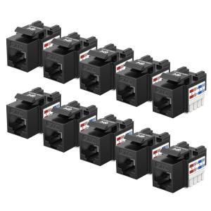 imageCable Matters UL Listed 10Pack 10Gbps Cat6 Keystone Jacks RJ45 Keystone Jack Ethernet Keystone Jack in White for Patch Panel and Wall PlateBlack