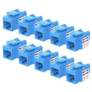 imageCable Matters UL Listed 10Pack 10Gbps Cat6 Keystone Jacks RJ45 Keystone Jack Ethernet Keystone Jack in White for Patch Panel and Wall PlateBlue