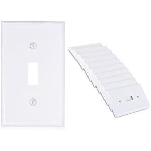 imageCable Matters UL Listed 10Pack SingleGang Toggle Switch Wall Plate Wall Switch Cover in White Colormatched Screws Included