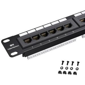 imageCable Matters UL Listed 24 Port Patch Panel Rackmount or Wall Mount 19Inch 1U Cat6 Network Patch Panel for 10 Gigabit Ethernet 110 or Krone Impact Tools Compatible24Port
