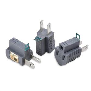 imageCable Matters UL Listed 3Pack 2 Prong to 3 Prong Outlet Adapter in Gray 3 Prong to 2 Prong Plug Adapter  Allows a 2 Prong Outlet to Accept 3 Prong Plugs