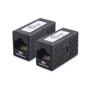 imageCable Matters UL Listed 5Pack 10Gbps Cat 6 Ethernet Coupler RJ45 Coupler Cat6 RJ45 Female to Female Adapter Ethernet Extender Adapter in Black Compatible with Cat6A Cat5eBlack