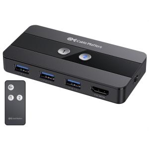 imageCable Matters USB 30 KVM Switch HDMI 4K60Hz for 2 Computers with 3X 5Gbps USB Ports HDMI KVM Switch 2 Port  RF Remote Control Included