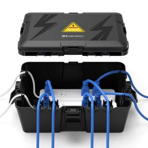 imageCable Matters Weatherproof Outdoor Electrical Box  Large Outdoor Electrical Box 13 x 88 x 52 Inches with 8 Cable Entry Ports Easy Wall Mount for Outdoor Plug ampamp Socket Protection