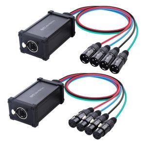 imageCable Matters XLR Audio Over Ethernet Snake with 2 Boxes  4X XLRMale Pigtail Box and 4X XLRFemale Pigtail Box XLR Snake 4 Channel Compatible with EtherCON Connector Black