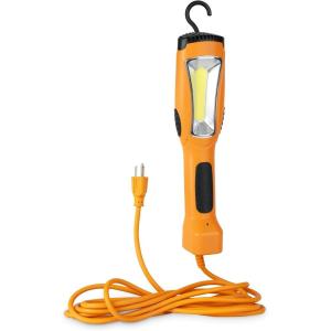 imageETL Listed Cable Matters 15ft LED Drop Light with Extension Cord Outlet Magnetic Base and Builtin Handle in Orange  1200 Lumen Work LightTrouble Light for Garage 16 AWG Extension Cord