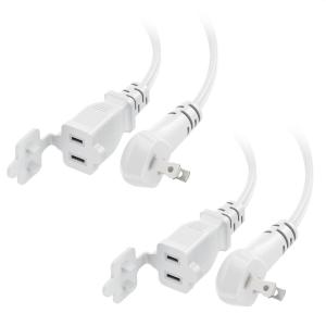 imageETL Listed Cable Matters 2Pack 13A 2 Prong Extension Cord 6ft in Black with Flat LowProfile Plug 16 AWG 1625W Extension Cord 2 Prong with Tamper Guard Ideal for Indoor UseWhite