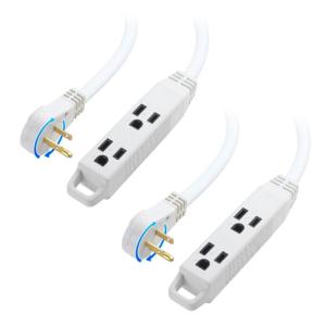 imageETL Listed Cable Matters 2Pack 3Outlet Power Strip Extension Cord with 3 Prong Outlets and 360Degree Rotating Plug in Black  6ftWhite