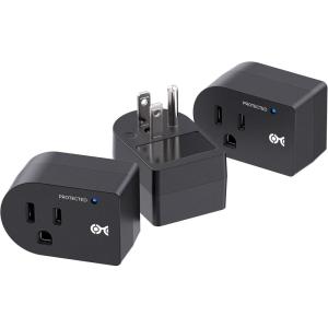 imageETL Listed Cable Matters 3Pack NonBlocking 490 Joules Single Outlet Surge Protector 15A  1875W Wall Surge Protector Outlet WhiteBlack